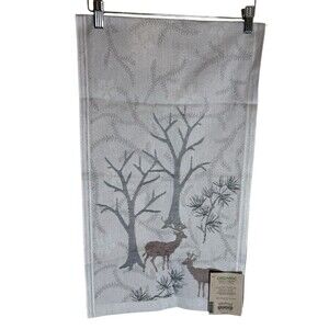 Ekelund  HJORTSKOG  Table Runner Deer Trees Organic Cotton 14x47”
